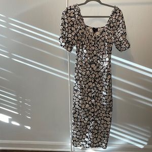 WHO WHAT WEAR floral linen dress